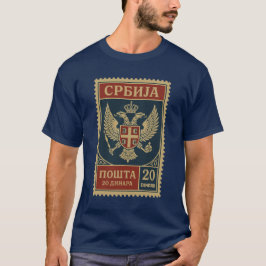 Camiseta Vintage Serbia Postage Stamp Shirt