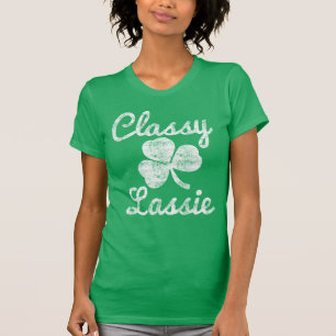 Camiseta Vintage Shamrock Classy Lassie St Patricks Day