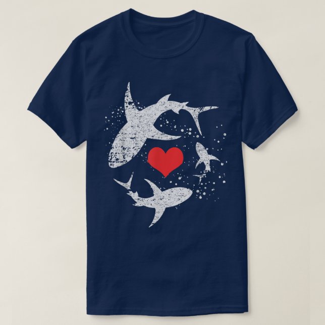 Camiseta Vintage Shark Silhouette Hammerhead Shark Tiger Sh (Diseño del anverso)