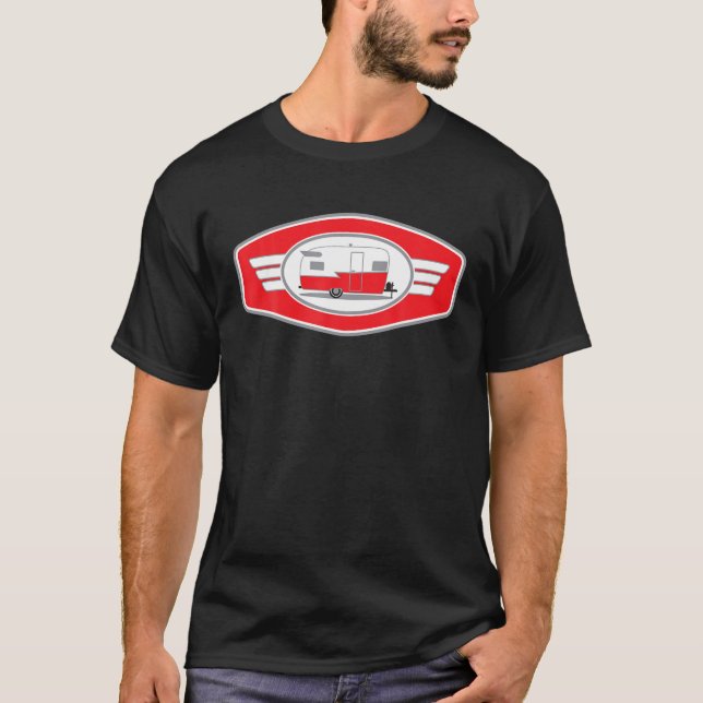 Camiseta Vintage Shasta Camper Trailer Tee - Rojo/Blanco (Anverso)