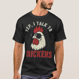 Camiseta Vintage Sí Hablo Con Pollos Granja Retro Pollo 