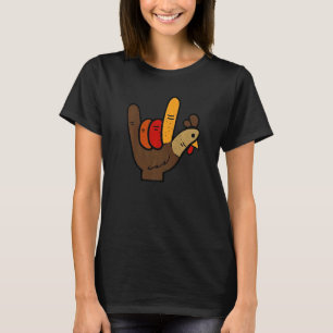 Camiseta Vintage Sign Language I Love You Thanksgiving Turk