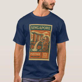 Camiseta Vintage Singapore Postage Stamp Shirt