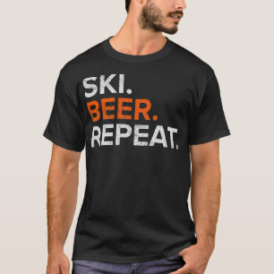 Camiseta Vintage Ski Beer Repetir el divertido ventilador d