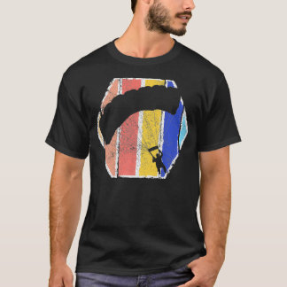 Camiseta Vintage Skydiving  Sunset Retro Parachuting Premiu