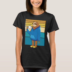 Camiseta Vintage Sloth Drinking Hot Coffee Retro Sloth Caff