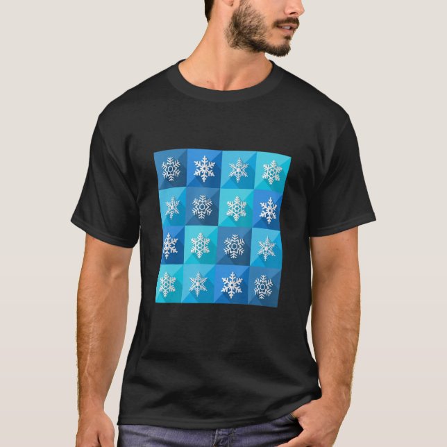 Camiseta Vintage Snowflake Christmas Pattern Funny (Anverso)