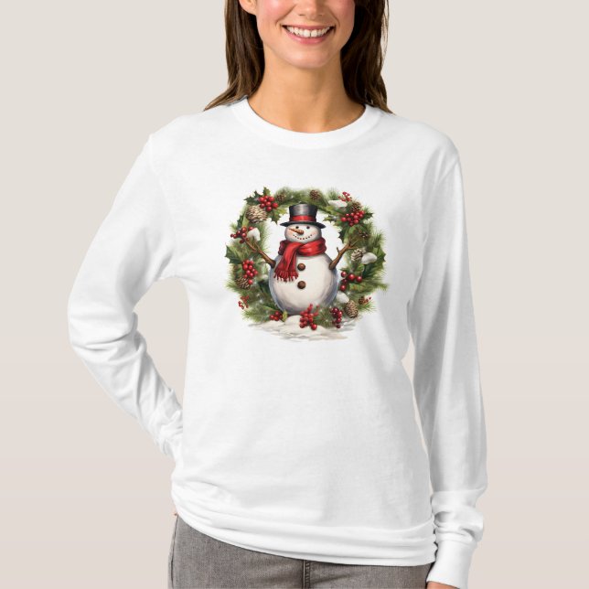 Camiseta Vintage Snowman Navidades (Anverso)