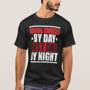 Camiseta Vintage Social Worker By Day Best Dad By Night Fat