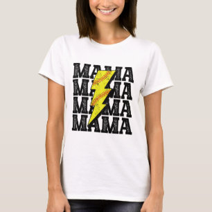Camiseta Vintage Softll Mama Rayo Distorsionado Mamá 