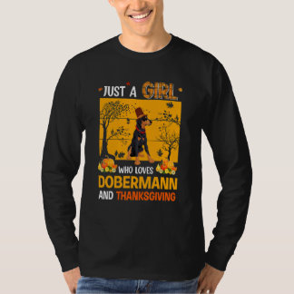 Camiseta Vintage Solo Una Chica Que Ama Dobermann Y Gracias