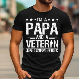 Camiseta Vintage, soy papá y un veterano, nada me asusta