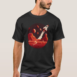 Camiseta Vintage Space Science Mars Fiction Geek Solar Syst