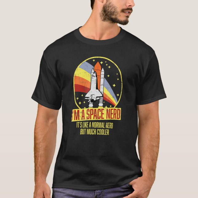 Camiseta Vintage Space Shuttle Science Fiction Geek Space (Anverso)