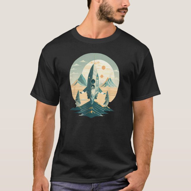 Camiseta Vintage Spaceship Space Retro Spacecraft Science (Anverso)