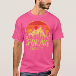 Camiseta Vintage Spokane Washington Wa Mountains Hike Hikin