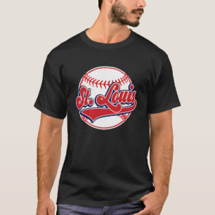Camiseta Vintage St Louis Cityscape Baseball Player y Fa