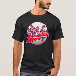 Camiseta Vintage St Louis Cityscape Baseball Player y Fa