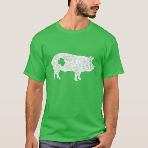 Camiseta Vintage St.Patricks Day Divertido Cerdo Irlandés c