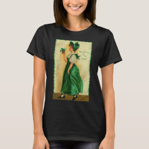 Camiseta Vintage St. Patrick's Day Lass con ropa verde