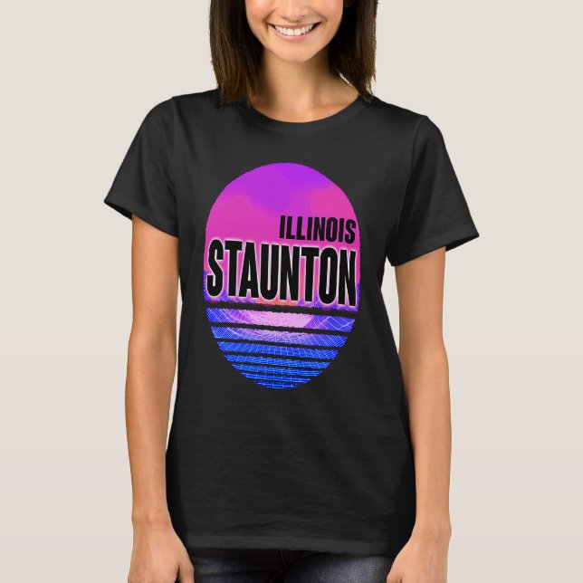 Camiseta Vintage Staunton Vaporwave Illinois (Anverso)
