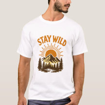 Camiseta Vintage Stay Wild Atardecer de Montaña