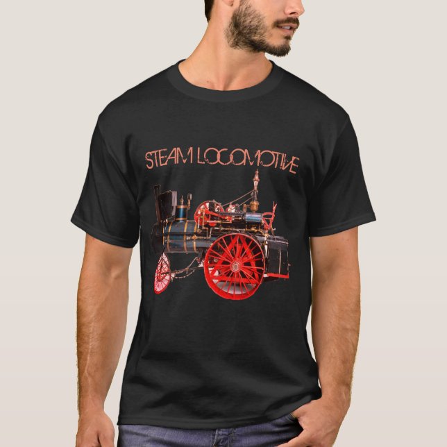 Camiseta VINTAGE STEAM LOCOMOTIVE Red Black (Anverso)