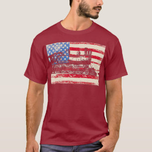 Camiseta Vintage Steam Train Camo USA Bandera estadounidens