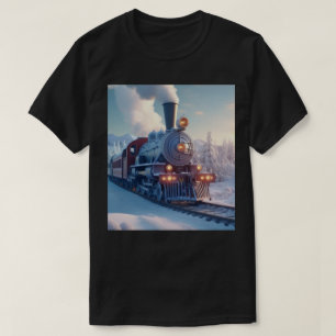 Camiseta Vintage Steam Train Winscape Snow Mountain
