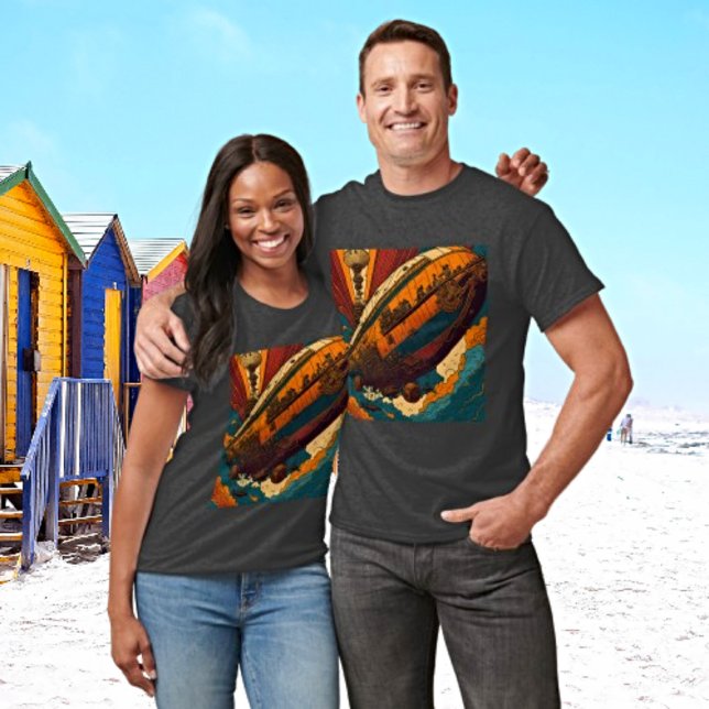 Camiseta Vintage Steampunk Airship Adventure (Subido por el creador)