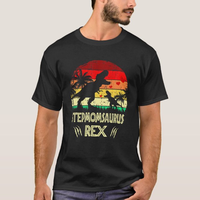 Camiseta Vintage Stepmomsaurus Rex Dinosaur Funny Mothe (Anverso)