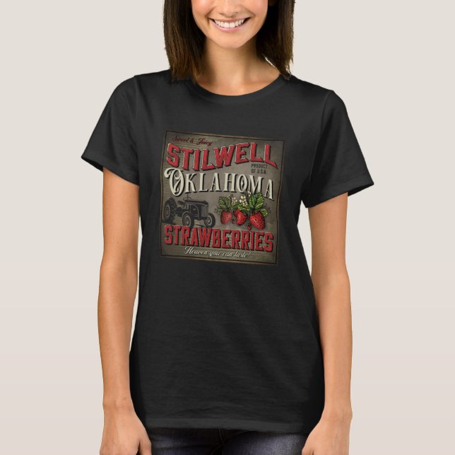 Camiseta Vintage Stilwell Oklahoma Strawberries Farmer Souv (Anverso)