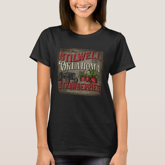 Camiseta Vintage Stilwell Oklahoma Strawberries Farmer Souv (Anverso)