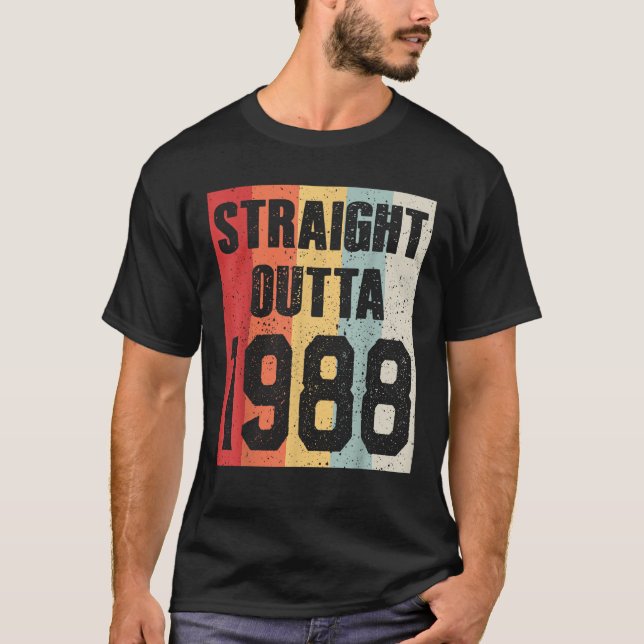 Camiseta Vintage Straight Outta 1988 Funny Retro Cumpleaños (Anverso)