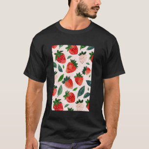 Camiseta Vintage Strawberry Fruit Pattern Art