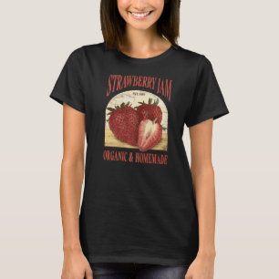 Camiseta Vintage Strawberry Jam Organic & Homade Rótulo