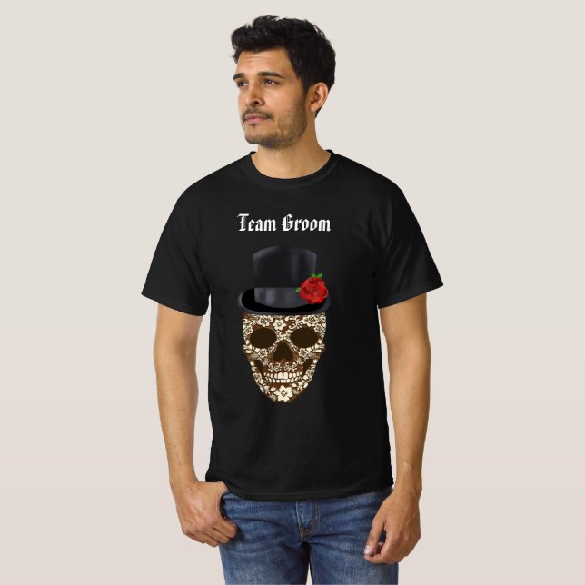 Camiseta Vintage Sugar Skull Team Groom (Anverso completo)