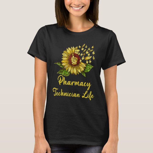 Camiseta Vintage Sunflower Pharmacy Technician Life Thanksg (Anverso)