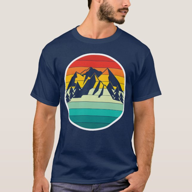 Camiseta Vintage Sunrise Sunset Camping Hiking Mountain fri (Anverso)