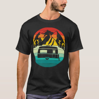 Camiseta Vintage Sunrise Sunset Mountain Hiking Camping fun