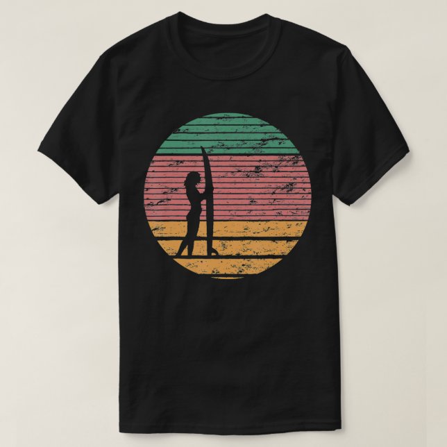 Camiseta Vintage Sunrise Surfer Chica Throwback Retro Regal (Diseño del anverso)