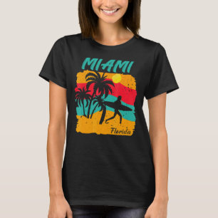 Camiseta Vintage Sunset Beach Surfing Miami Florida
