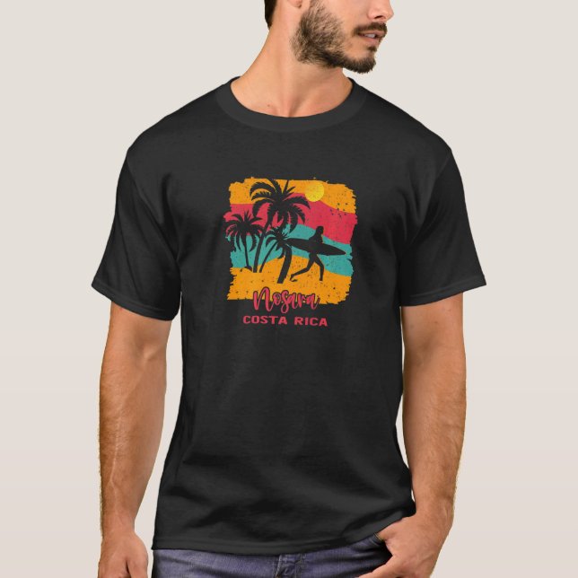 Camiseta Vintage Sunset Beach Surfing Nosara Costa Rica (Anverso)