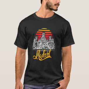 Camiseta Vintage Sunset Cybele Palace Y Fountain Spain Mamá