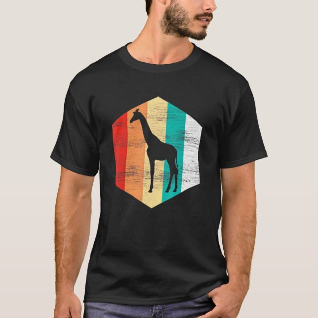 Camiseta Vintage Sunset Giraffe Silhouette Animal Hombres M (Anverso)