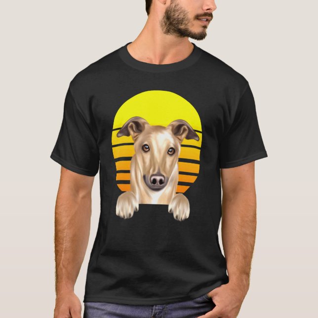 Camiseta Vintage Sunset Greyhound Dog (Anverso)
