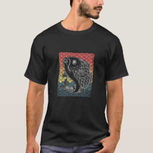 Camiseta Vintage Sunset Japonés Koi Fish Carp Pond Tatuaje