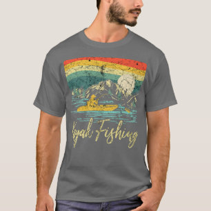 Camiseta Vintage Sunset Kayak Pescador Canoe Kayak