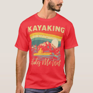 Camiseta Vintage Sunset Kayaking Me Hace Lago De Bote Húmed