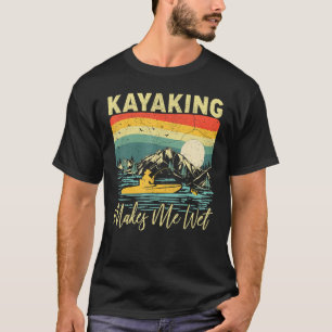 Camiseta Vintage Sunset Kayaking Me Hace Lago De Bote Húmed